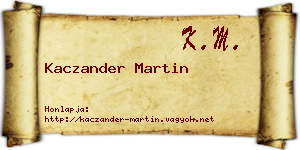 Kaczander Martin névjegykártya