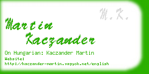 martin kaczander business card